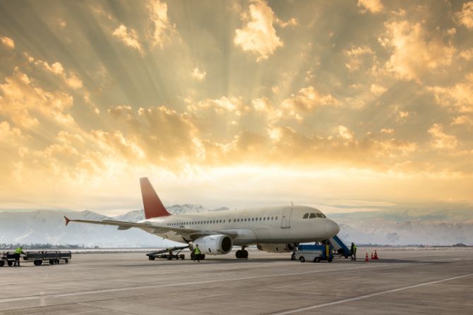Priority Domestic Air Freight in Mexico airplane ready for nationwide departure at sunrise