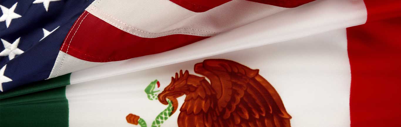 USA and Mexico flags