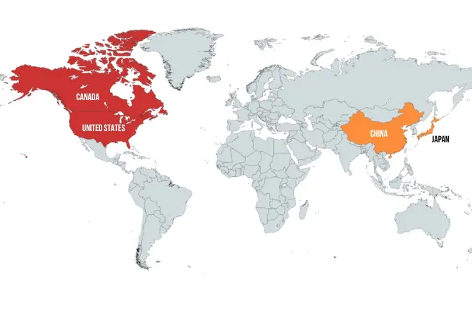 map of Mexico's food exports