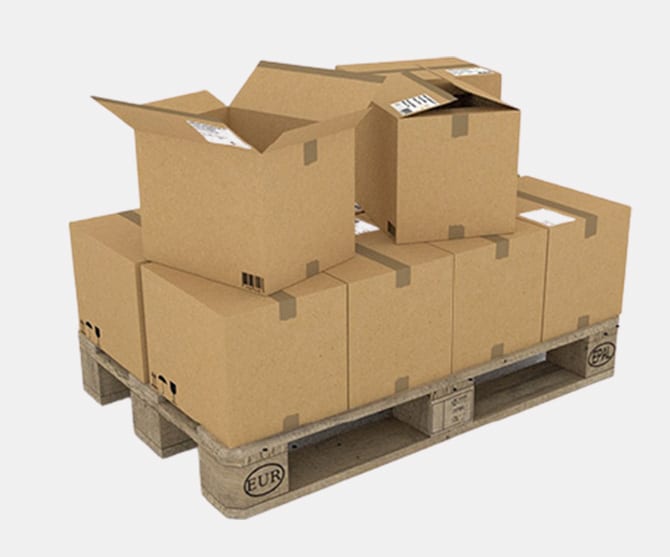 pallet with boxes